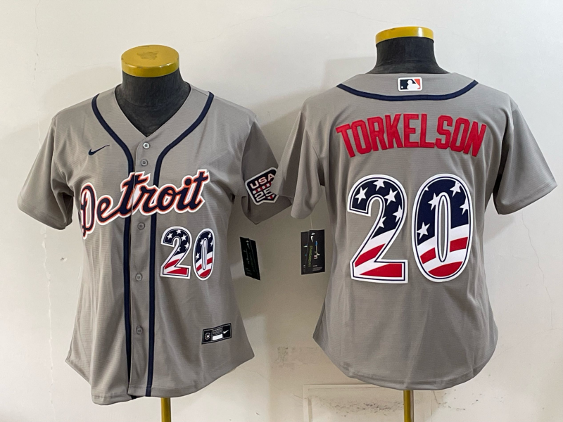 women Detroit Tigers #20 Torkelson grey Nike 2026 MLB Jersey 0727002->women mlb jersey->Women Jersey